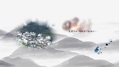 水墨晕染中国风乡村旅游宣传片头AE模板视频的预览图